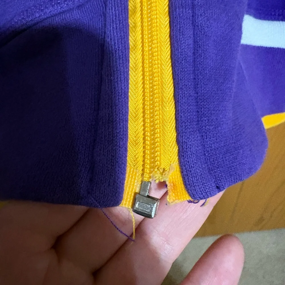 Minnesota Vikings Football NFL Vintage Style Zip Up‎ Hoodie Mens Medium